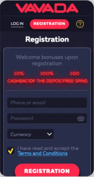 Vavada Registracija